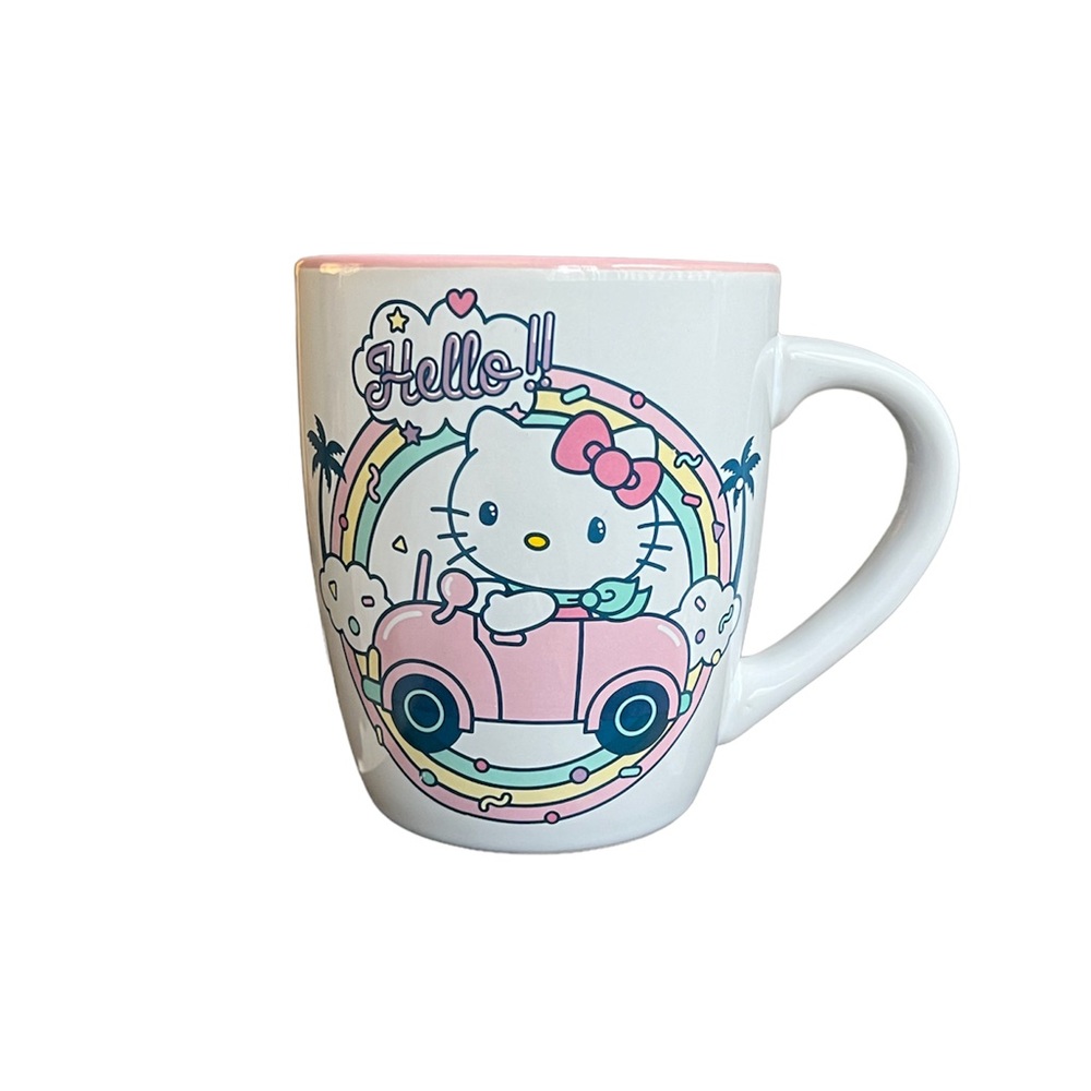 Hello Kitty Coffee Mug Kawaii Rainbow
Palm Tree Driving Car Pink Bow Scarf